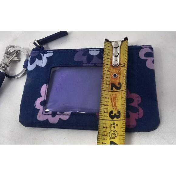 Vera Bradley Cotton Zip ID Case Wristlet Ellie Flower Keychain - Picture 8 of 8